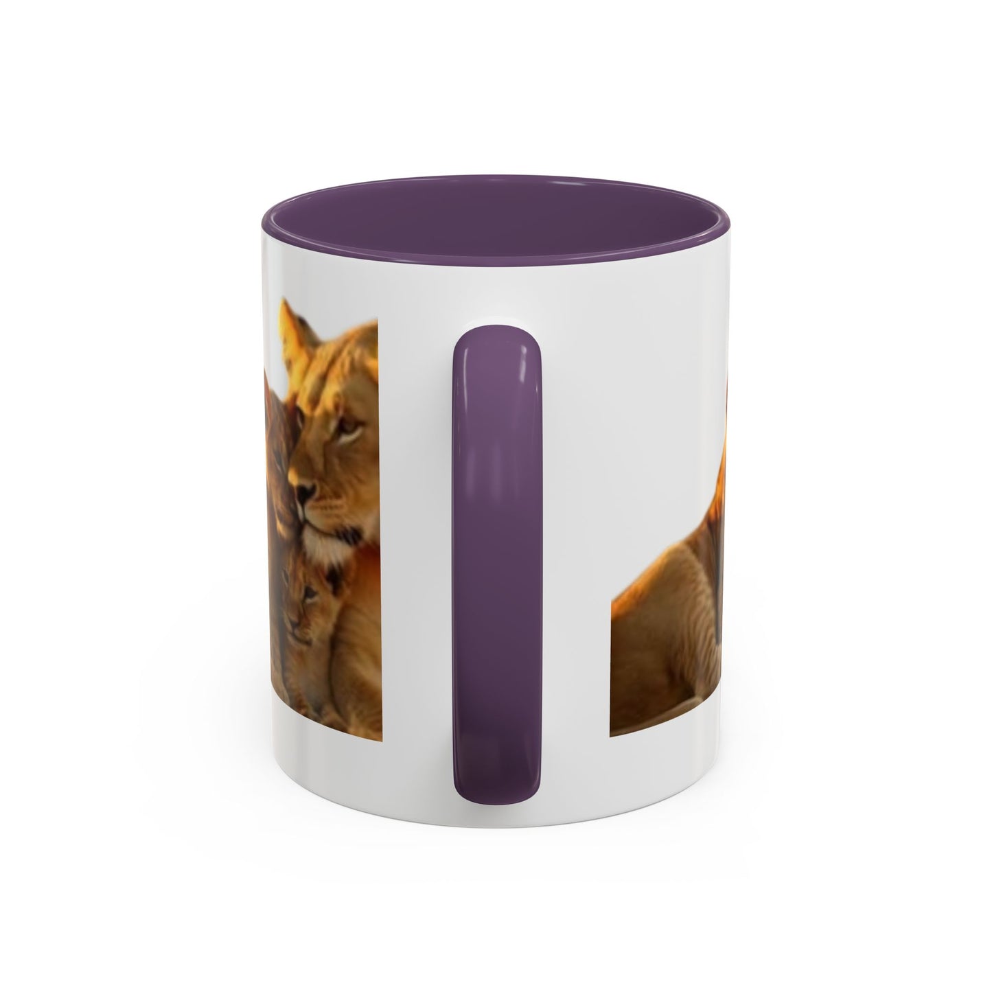 Lion Family Accent Coffee Mug - Perfect for Animal Lovers, Home Decor, Gifts, Wildlife Enthusiasts, Mother's Day