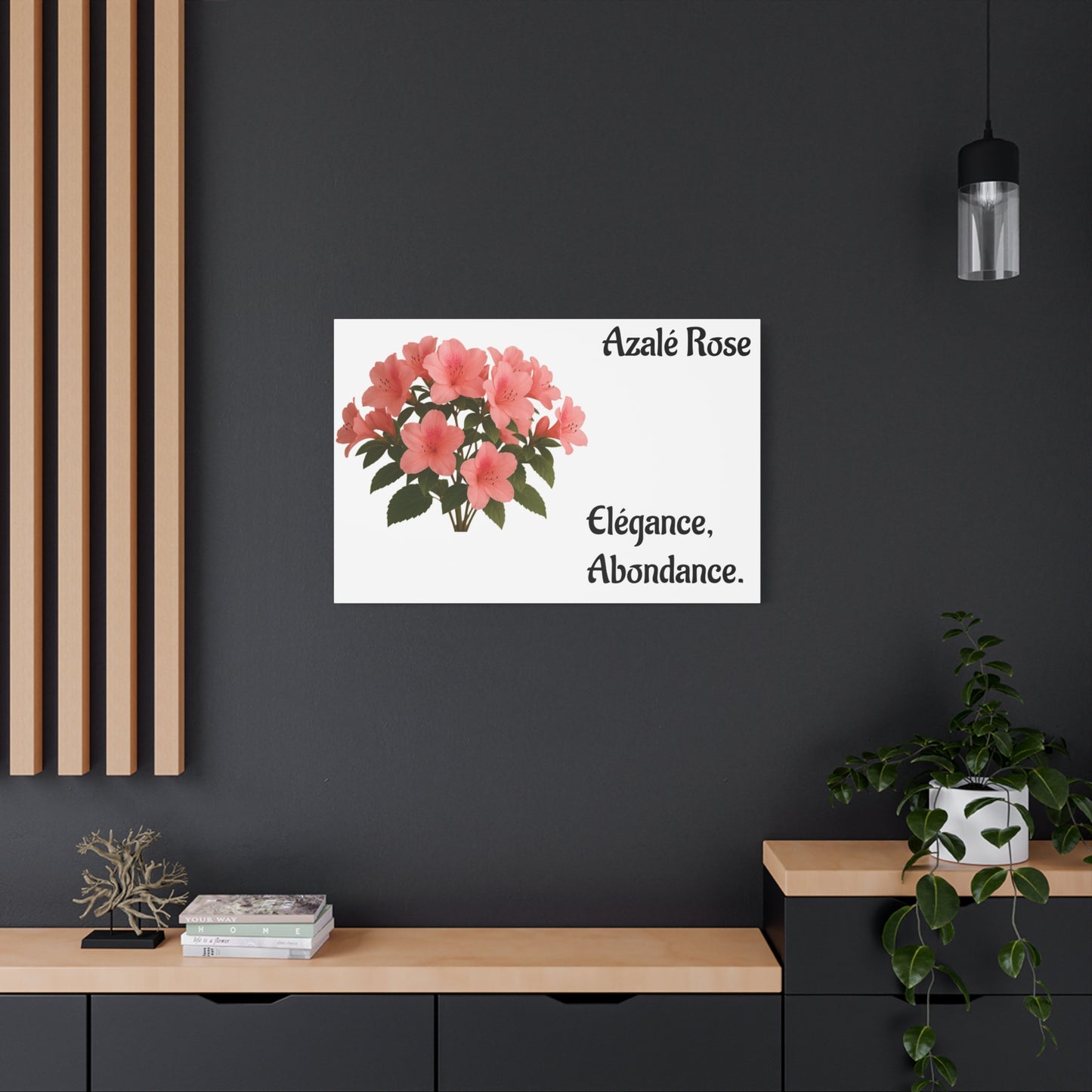 Elegant Azalea Rose Canvas Art, Floral Wall Decor, Home Decoration, Gifts for Her, Botanical Wall Art, Mother's Day Gift