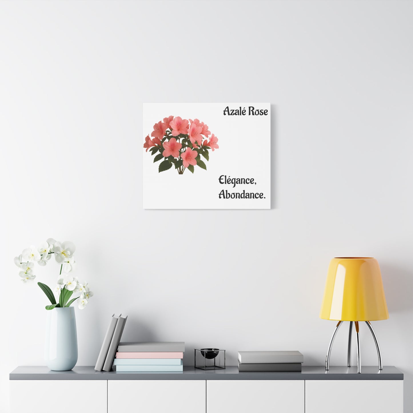 Elegant Azalea Rose Canvas Art, Floral Wall Decor, Home Decoration, Gifts for Her, Botanical Wall Art, Mother's Day Gift