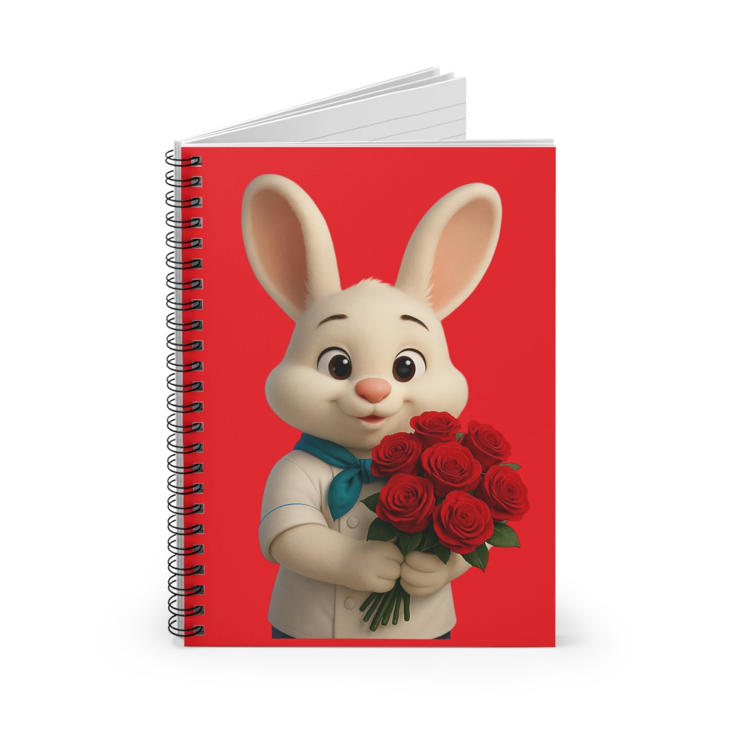 Cute Bunny Spiral Notebook for Kids, Floral Journal Gift, Back to School Supplies, Fun Stationery, Easter Gift Idea