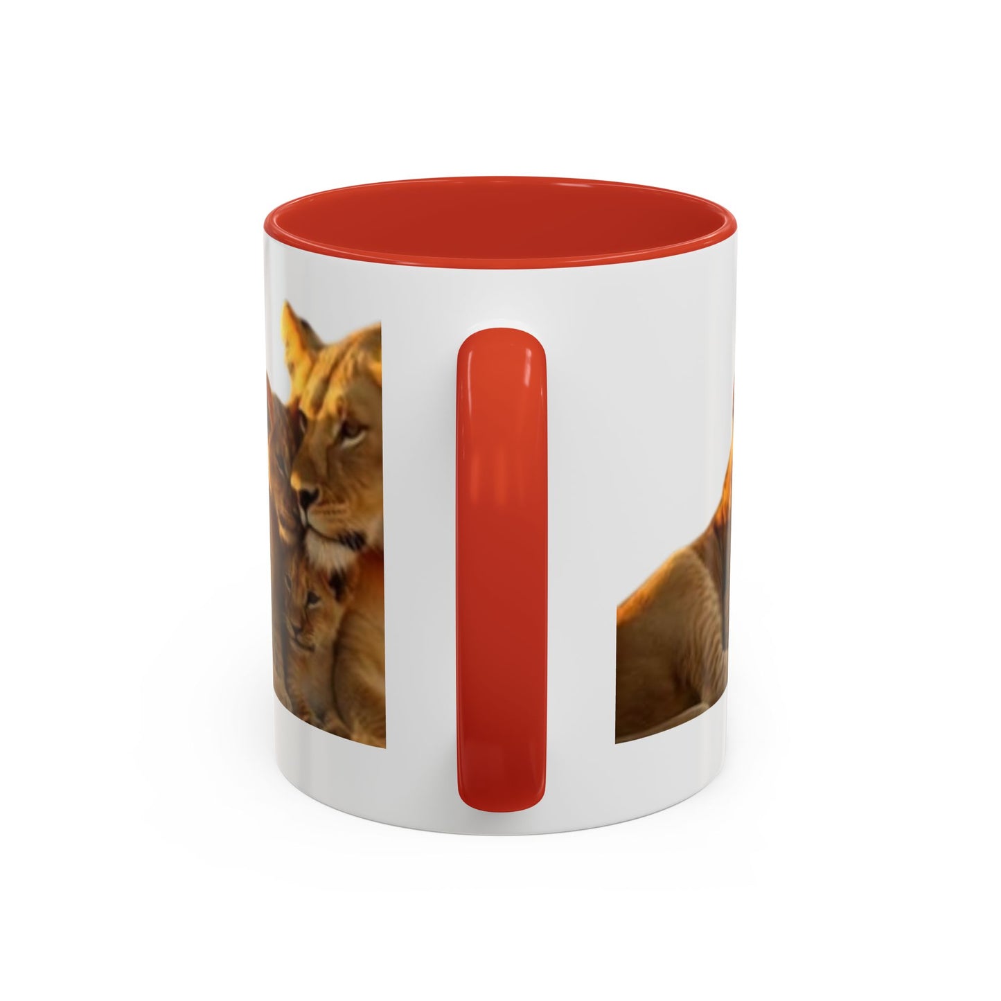Lion Family Accent Coffee Mug - Perfect for Animal Lovers, Home Decor, Gifts, Wildlife Enthusiasts, Mother's Day