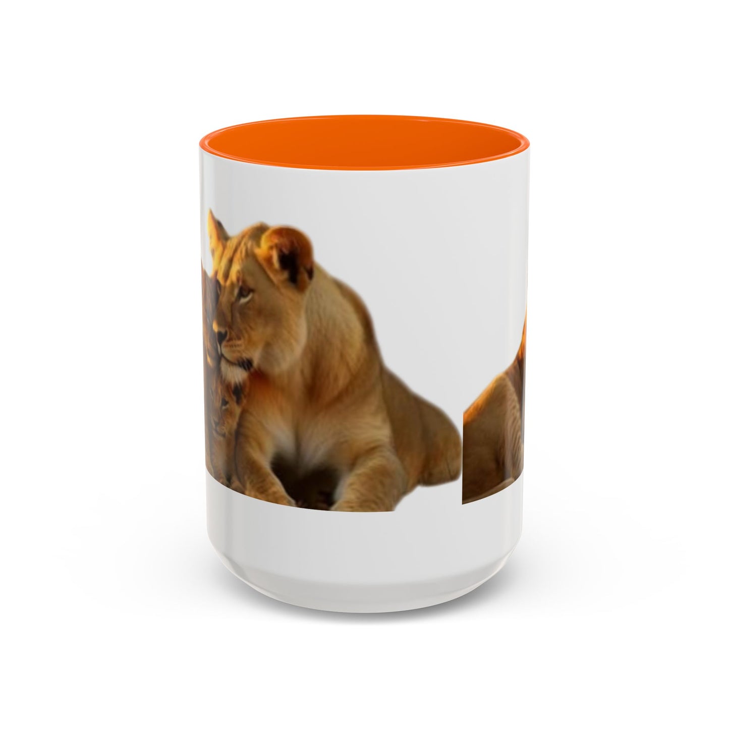 Lion Family Accent Coffee Mug - Perfect for Animal Lovers, Home Decor, Gifts, Wildlife Enthusiasts, Mother's Day