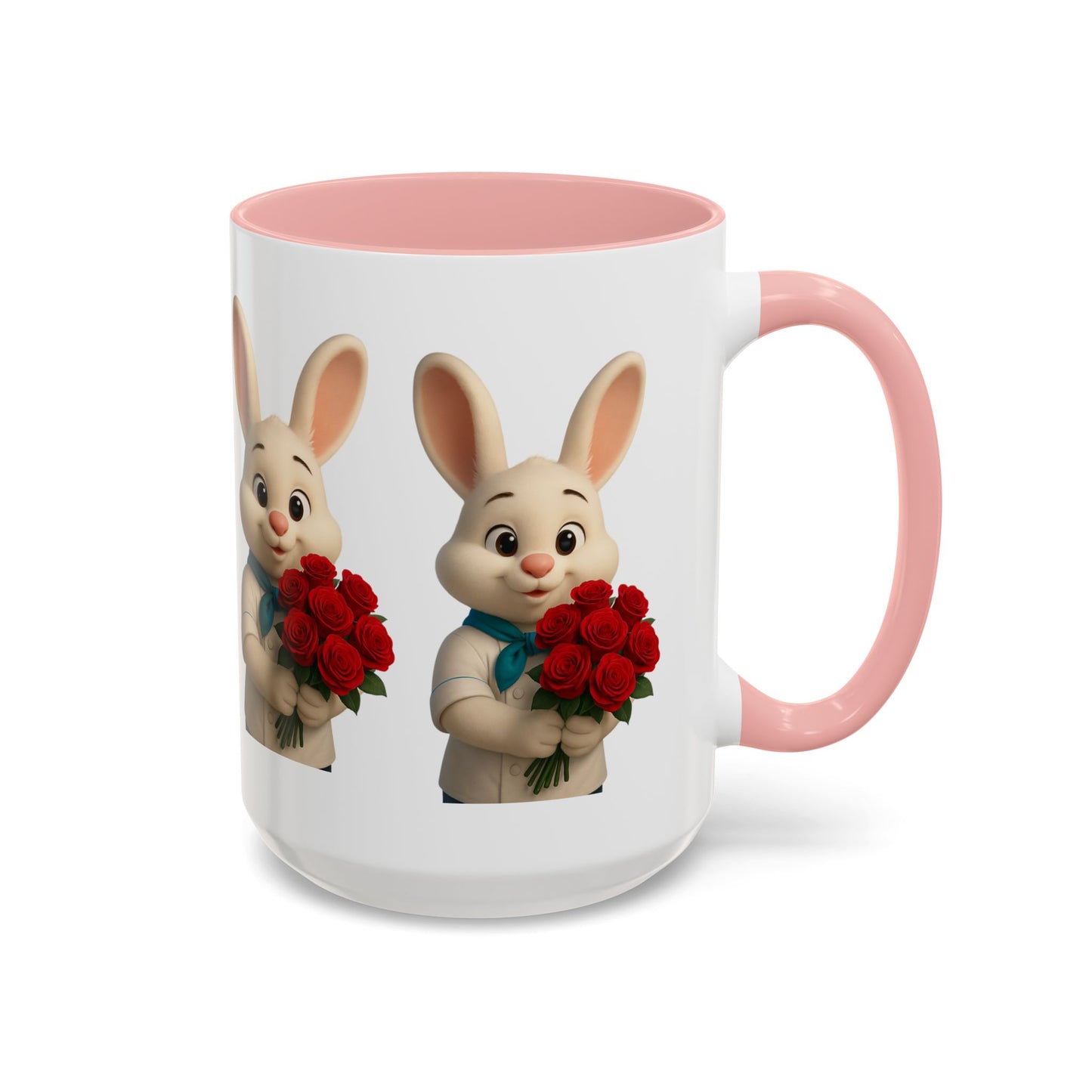 Cute Bunny Coffee Mug, Spring Gift, Valentine’s Day, Easter, Kitchen Decor, Gift for Animal Lovers, Floral Mug