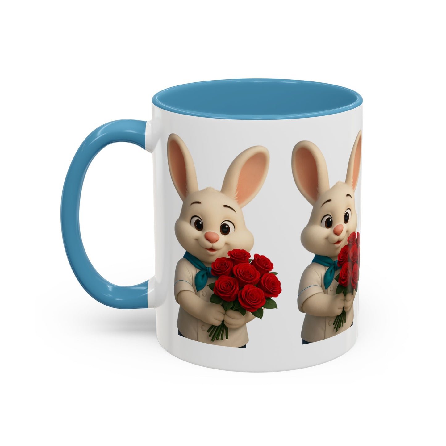 Cute Bunny Coffee Mug, Spring Gift, Valentine’s Day, Easter, Kitchen Decor, Gift for Animal Lovers, Floral Mug