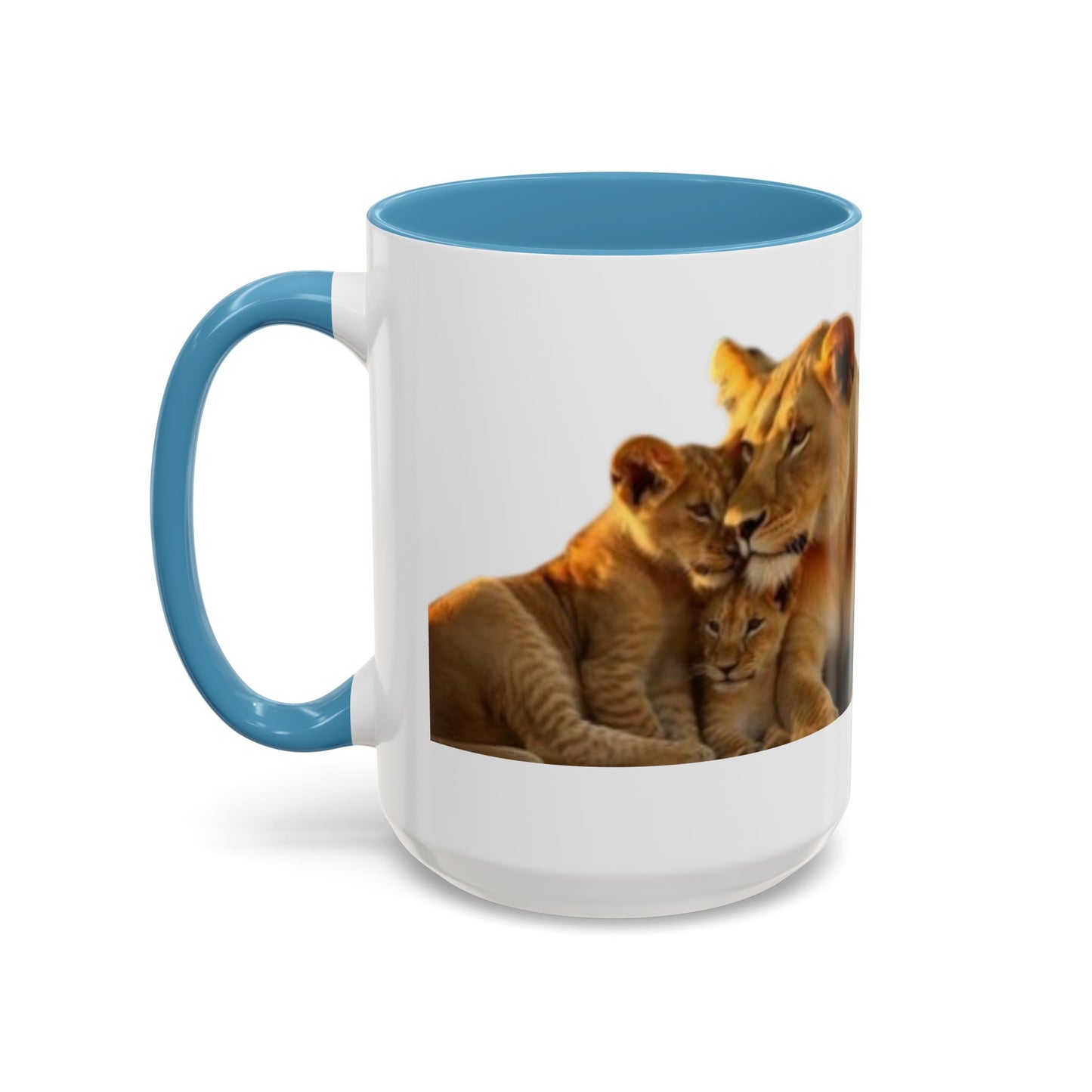 Lion Family Accent Coffee Mug - Perfect for Animal Lovers, Home Decor, Gifts, Wildlife Enthusiasts, Mother's Day