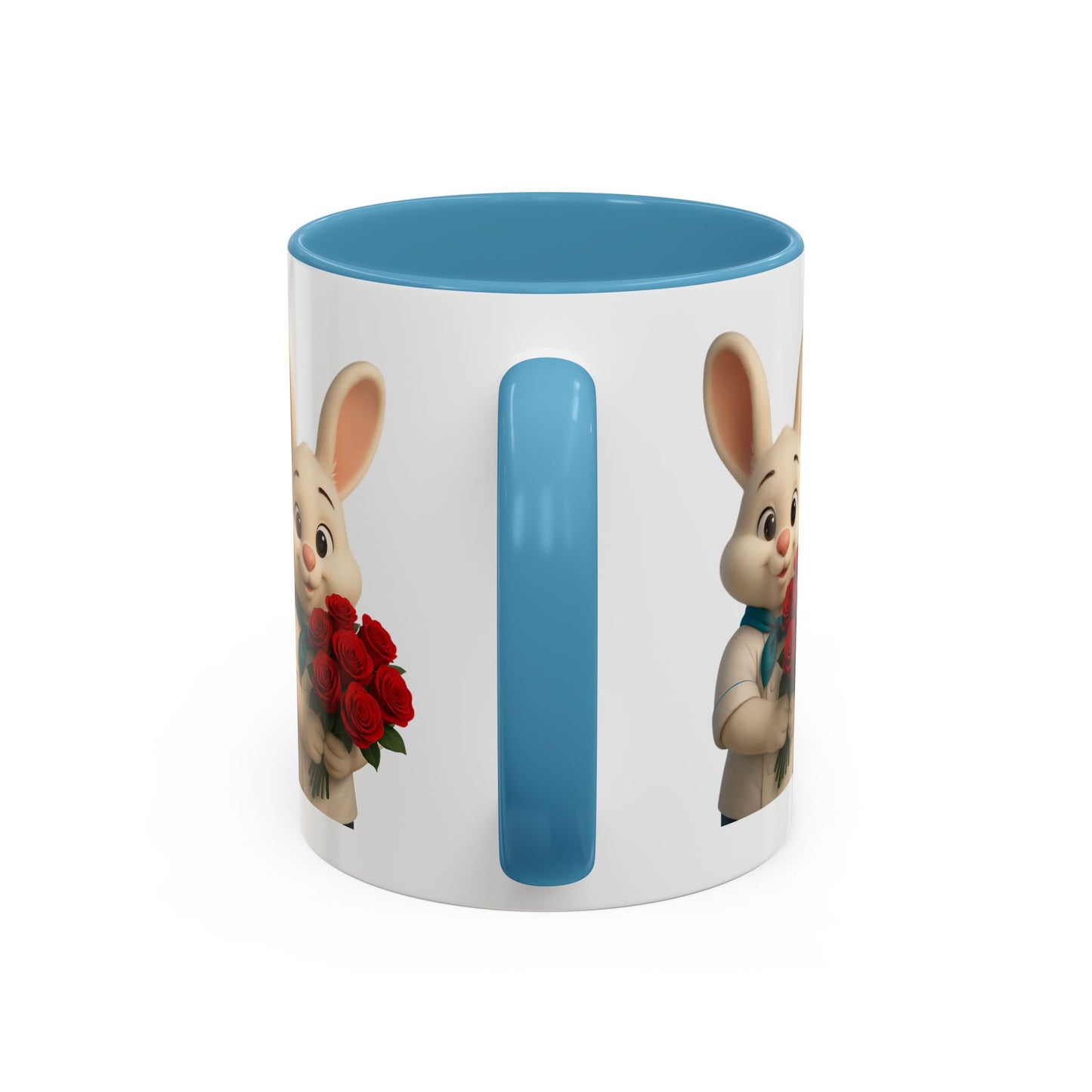 Cute Bunny Coffee Mug, Spring Gift, Valentine’s Day, Easter, Kitchen Decor, Gift for Animal Lovers, Floral Mug