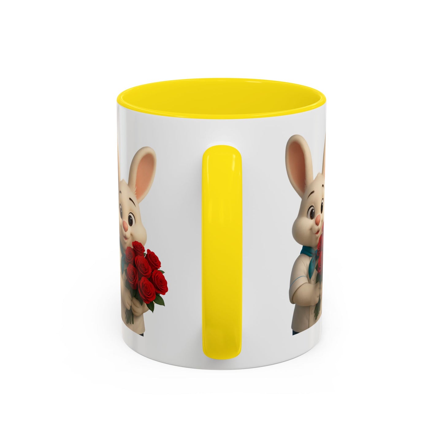 Cute Bunny Coffee Mug, Spring Gift, Valentine’s Day, Easter, Kitchen Decor, Gift for Animal Lovers, Floral Mug
