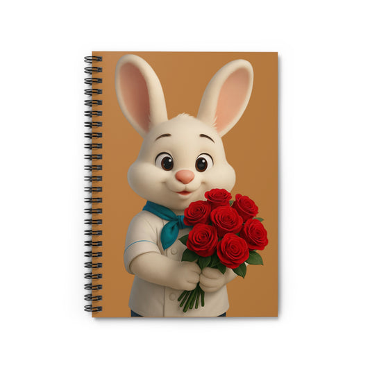 Cute Bunny Spiral Notebook for Kids, Flower Notebook Gift, Back to School Supplies, Floral Journal, Cute Animal Stationery