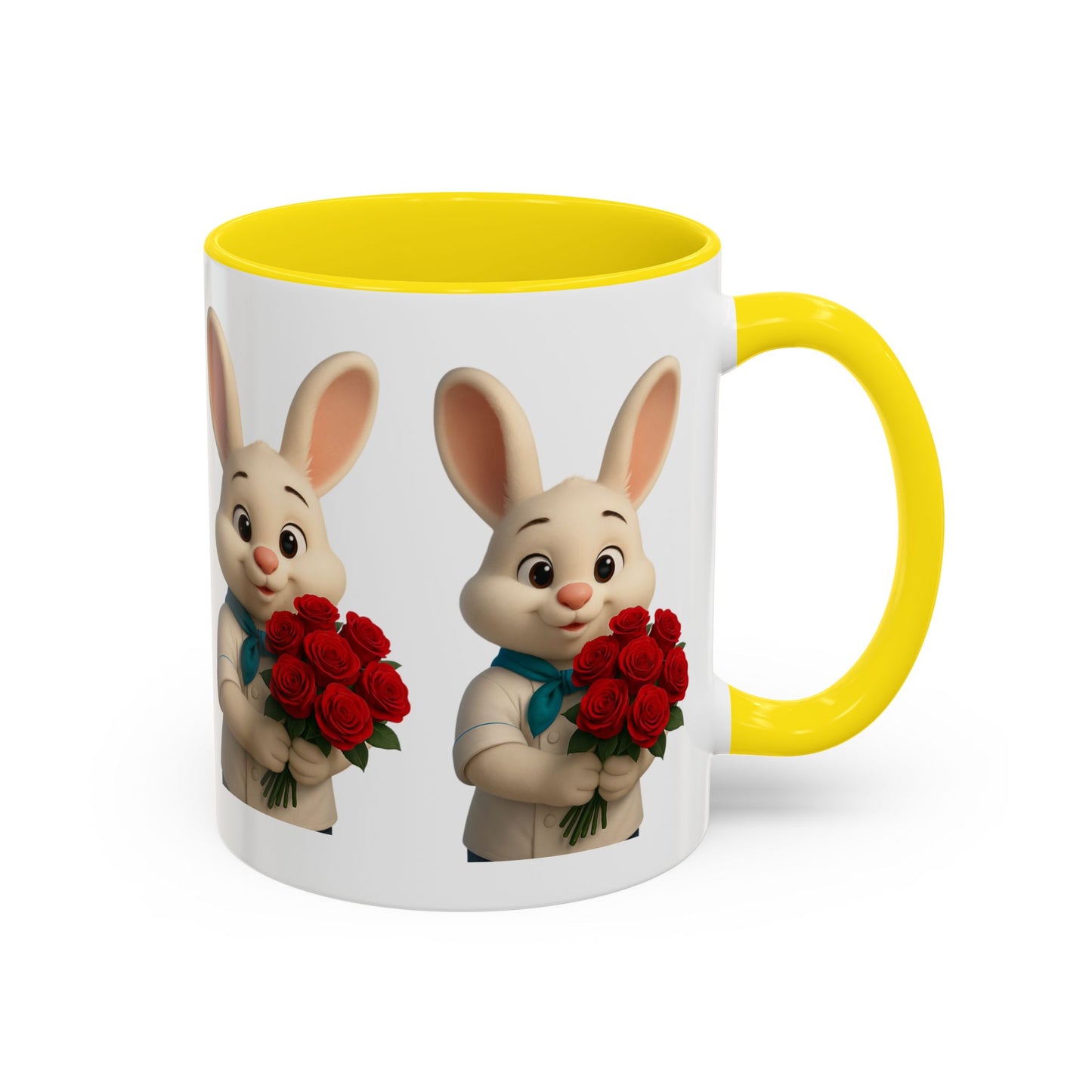 Cute Bunny Coffee Mug, Spring Gift, Valentine’s Day, Easter, Kitchen Decor, Gift for Animal Lovers, Floral Mug