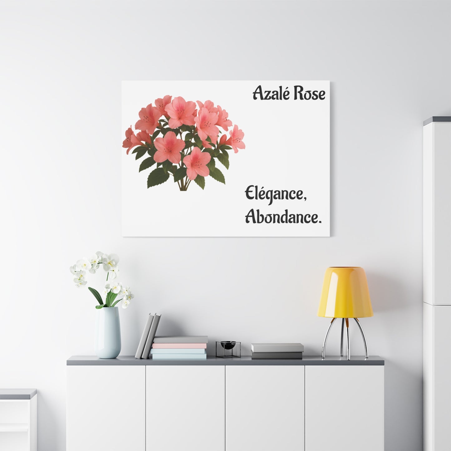 Elegant Azalea Rose Canvas Art, Floral Wall Decor, Home Decoration, Gifts for Her, Botanical Wall Art, Mother's Day Gift